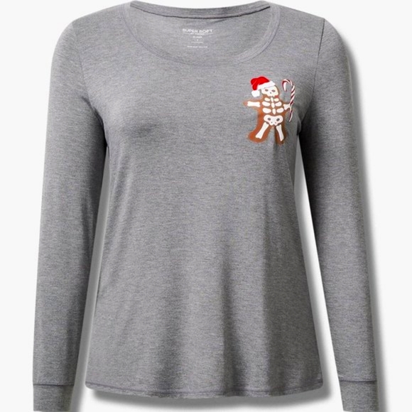 ❤️NWT VINTAGE TORRID TEE - CHRISTMAS SANTA GINGERBREAD MAN SKELETON - PLUS SIZE - Picture 13 of 15